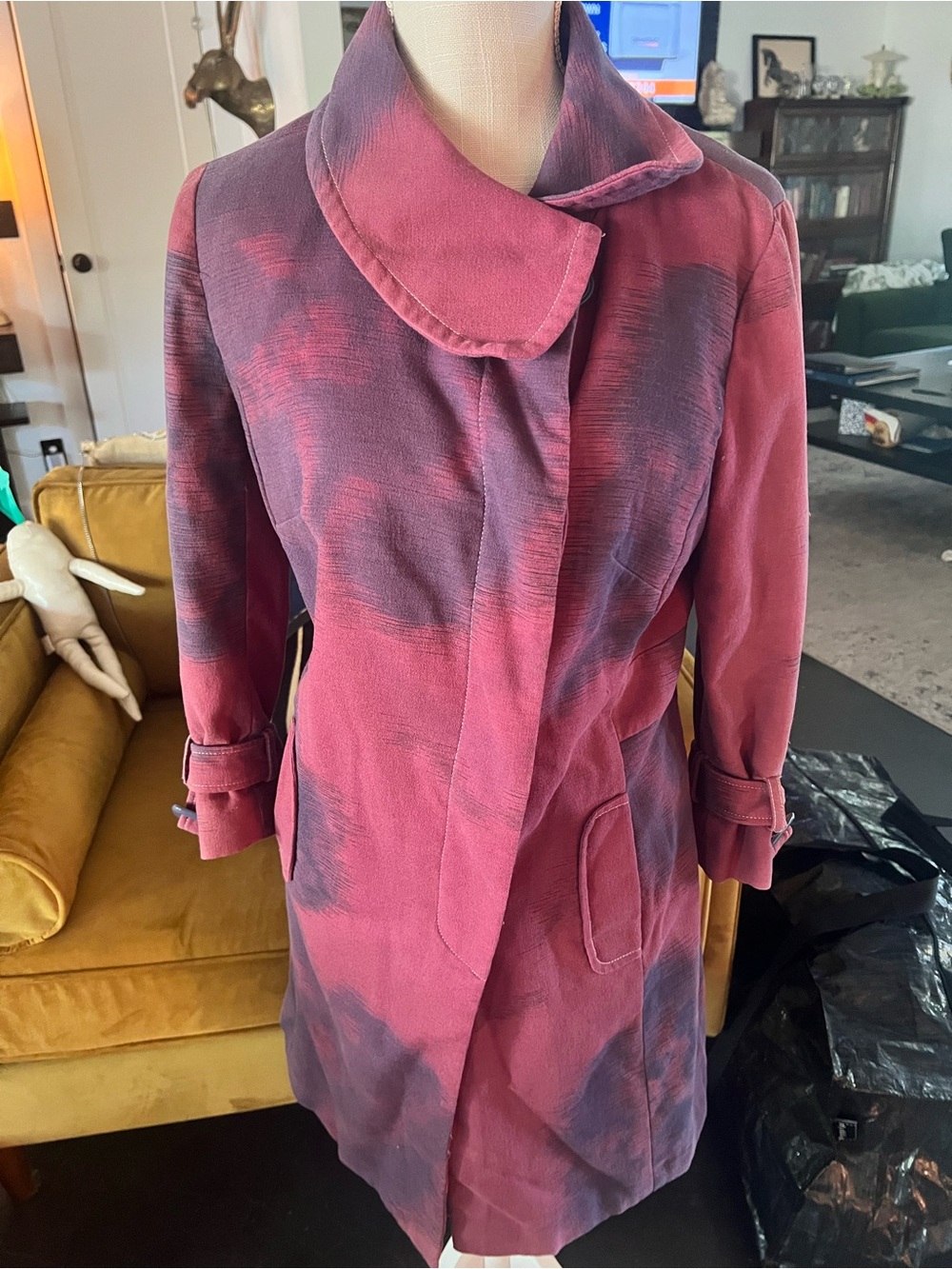 elevenses Two-Tone Pink & Purple Trench Coat